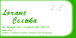 lorant csipka business card
